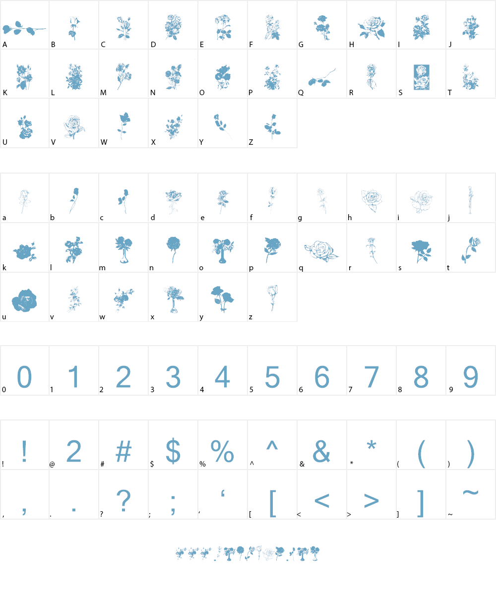 Buds and Blossoms Font Character